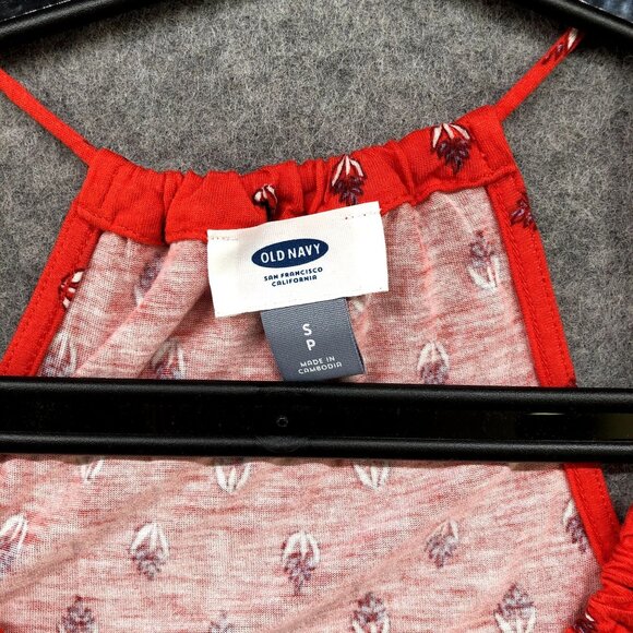 Old Navy Cami Womens S Relaxed Suspended Neck Top Red Boho Print Sleeveless - Picture 5 of 8